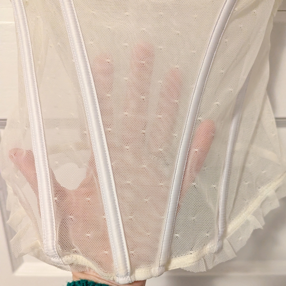 Elegant White Mesh Corset
